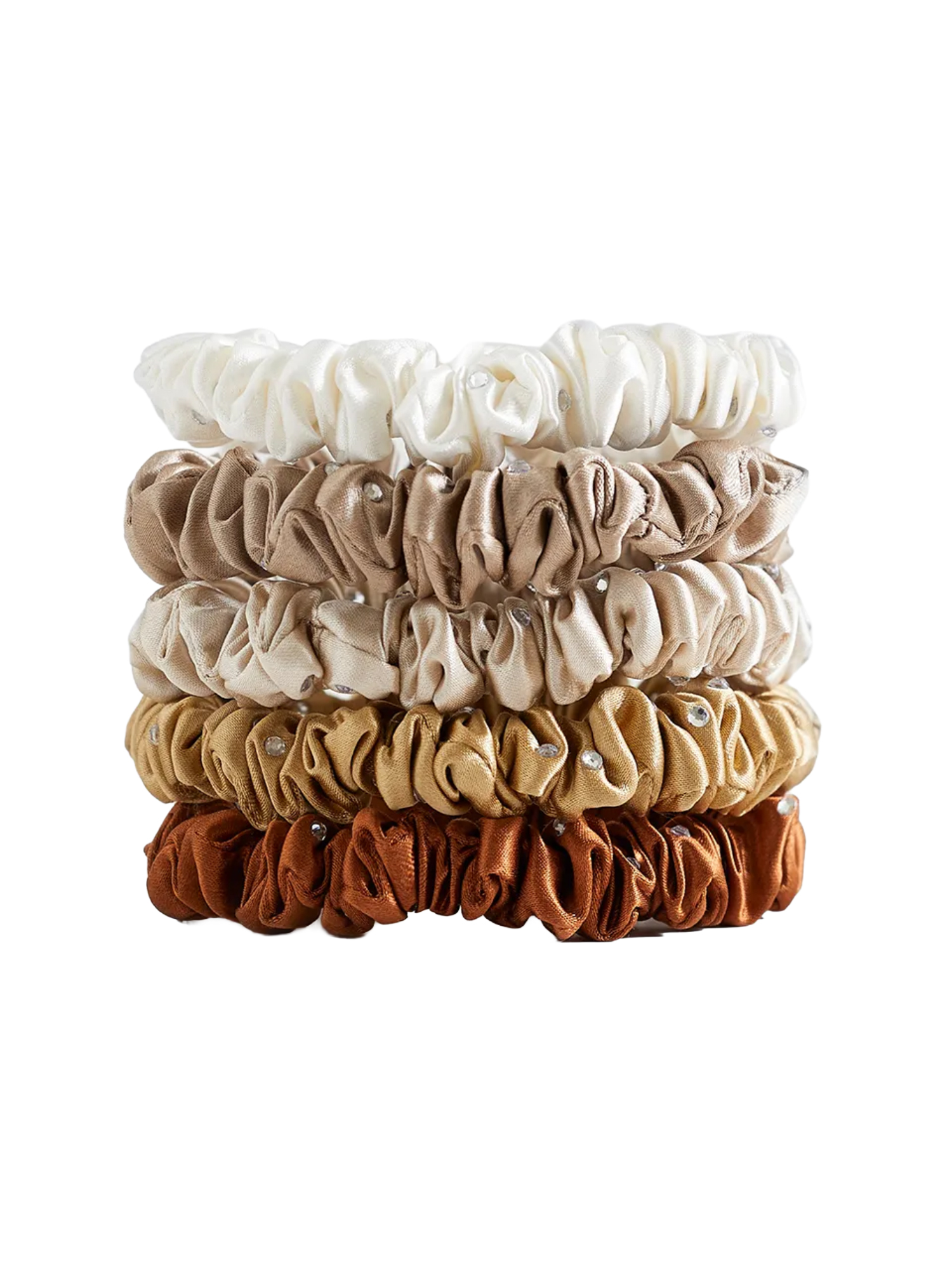 22 Momme Silk Hair Scrunchies 5-Pack (S, Solid Colors)