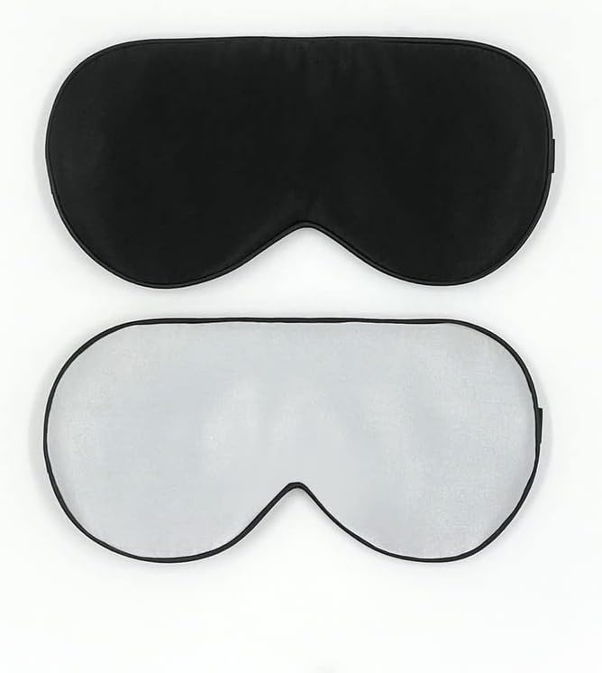 townssilk 2 Stück 100% Seide Schlafmaske mit verstellbarem Gurt, komfortabel und super weiche Augenmaske inklusive 2 Stück