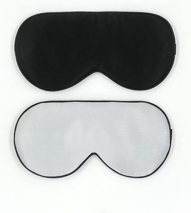 townssilk 2 Stück 100% Seide Schlafmaske mit verstellbarem Gurt, komfortabel und super weiche Augenmaske inklusive 2 Stück