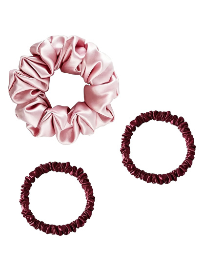 Haargummi-Set aus 100 % Maulbeerseide – 22Momme, 3 Stück