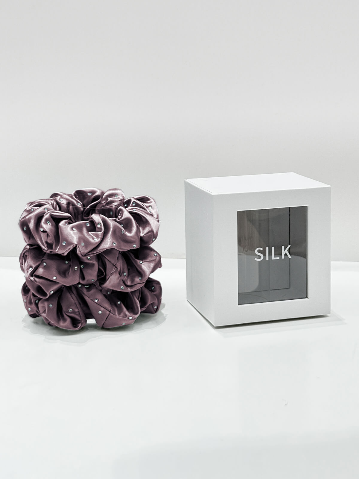 22 Momme Seiden-Haargummis, Uni, 3er-Pack