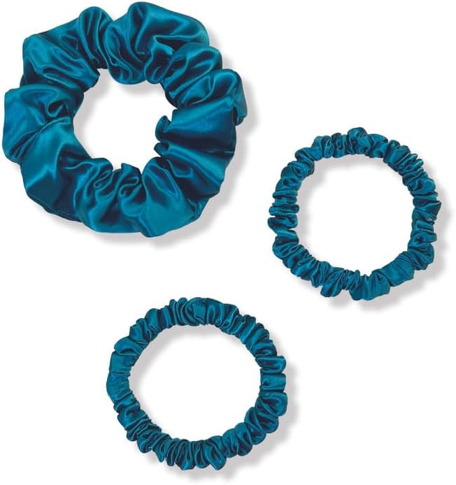 townssilk Seidene Haarschlaufen, 100% Reine Maulbeerseide, 22 Momme, Haarfreundlich, Luxuriös, Elastisch, Haargummis, Packung mit 3 Stück