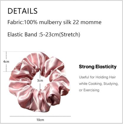 Townssilk Seidene Haarschlaufen, 100% reine Maulbeerseide, 22 Momme, haarfreundlich, luxuriös, elastisch, Haargummis, 2er-Pack