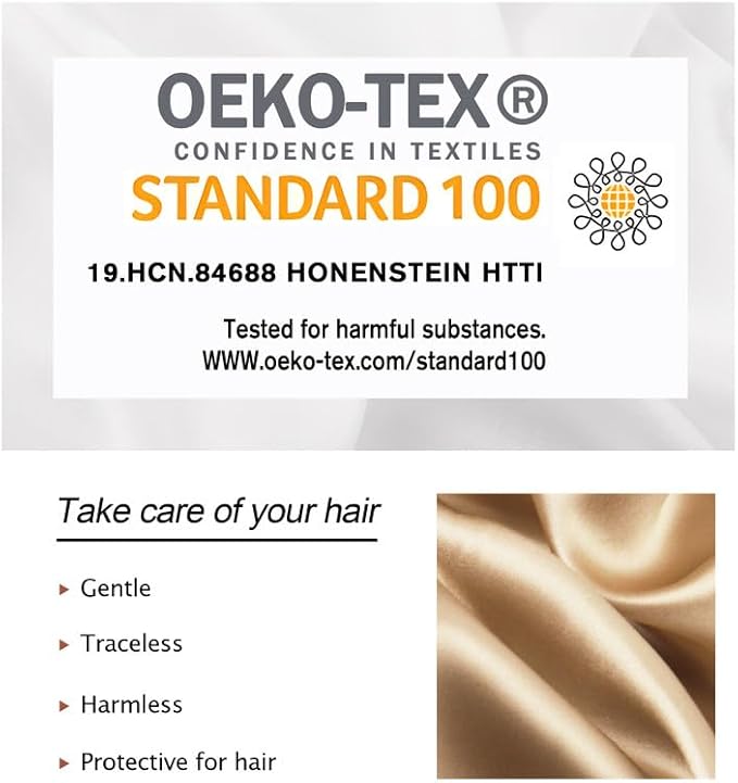 Townssilk Seidene Haarschlaufen, 100% reine Maulbeerseide, 22 Momme, haarfreundlich, luxuriös, elastisch, Haargummis, 2er-Pack