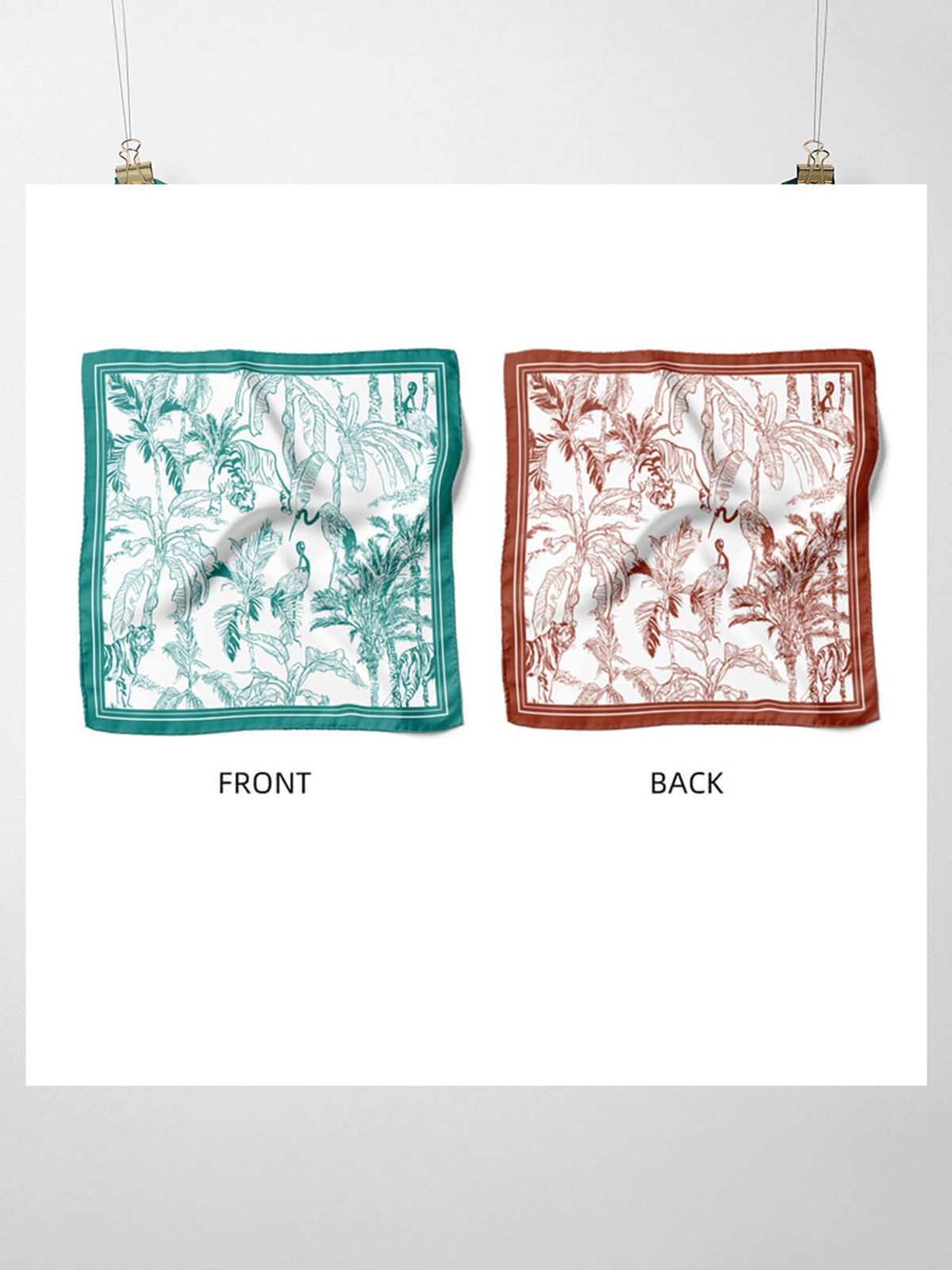 16Momme Seidenschal mit Dschungel-Tiger