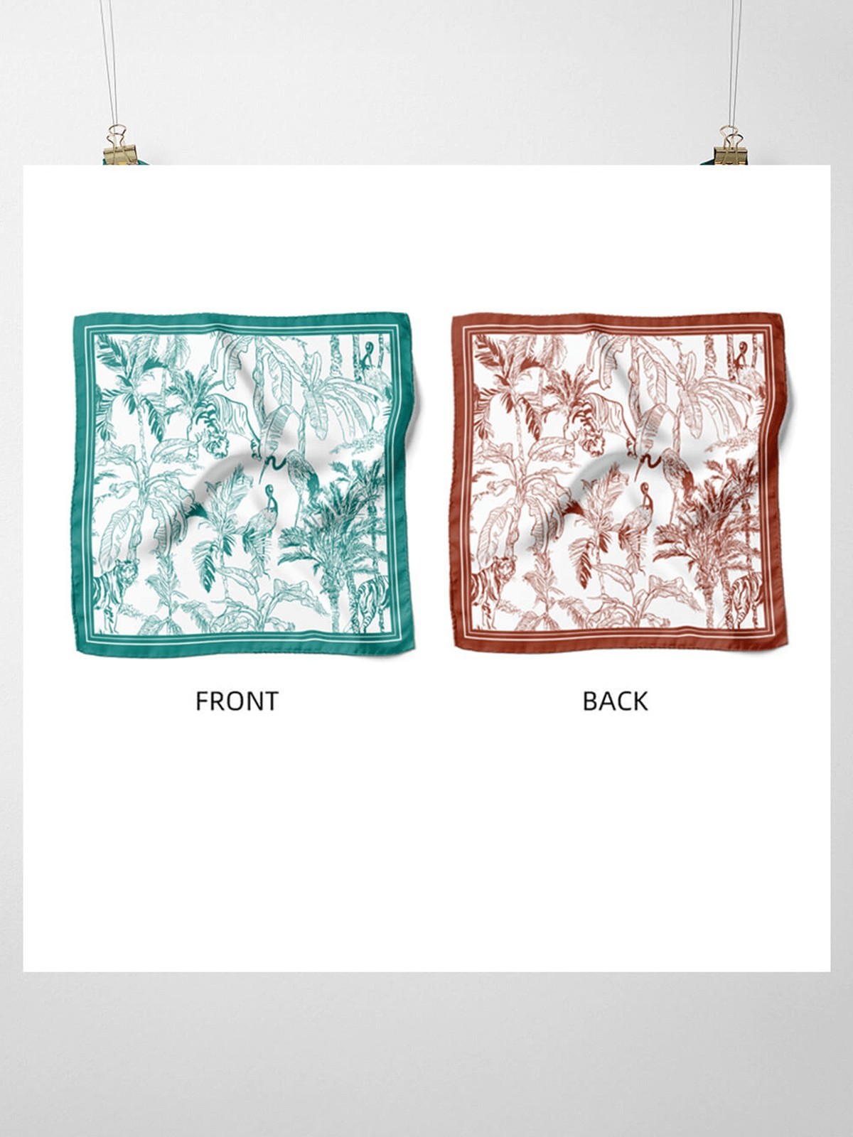 16Momme Seidenschal mit Dschungel-Tiger