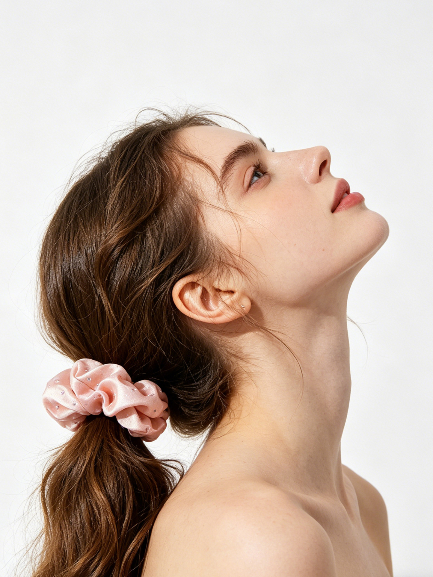 22Momme Seiden-Haargummis mit Strassbesatz, 3er-Set, einfarbig