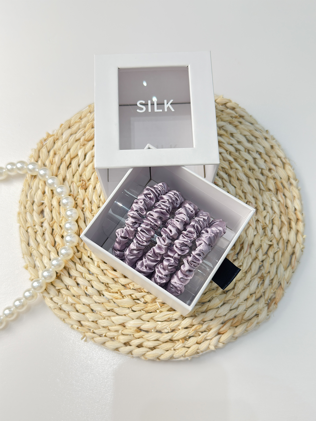 22 Momme Silk Hair Scrunchies 5-Pack (S, Solid Colors)