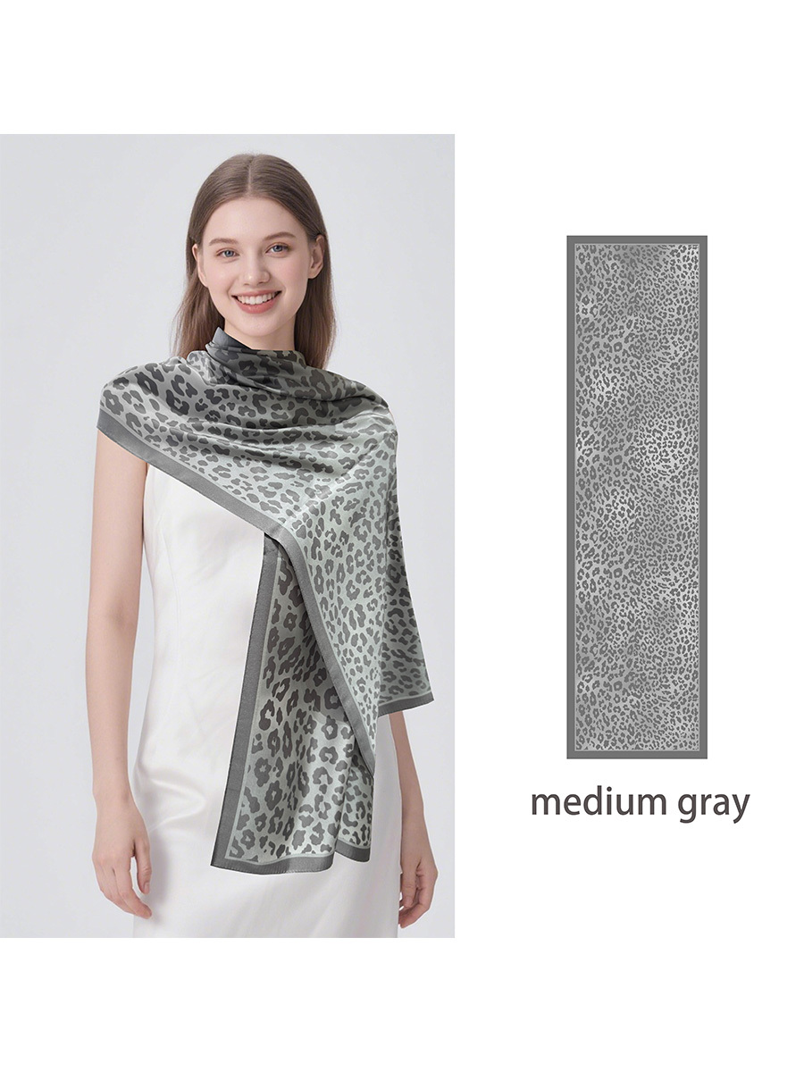 12 Momme Seidenschal – Leopardenmuster (175x45cm)