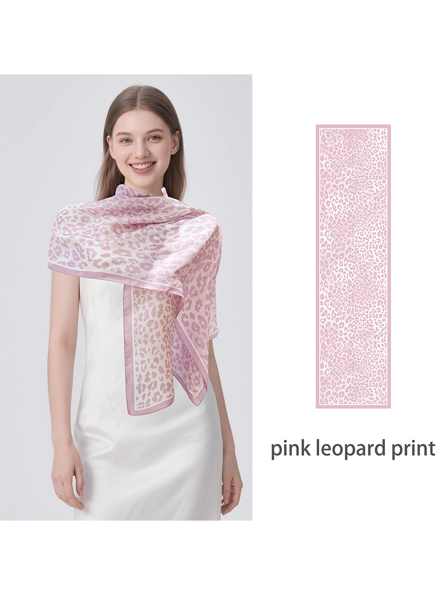 12 Momme Seidenschal – Leopardenmuster (175x45cm)