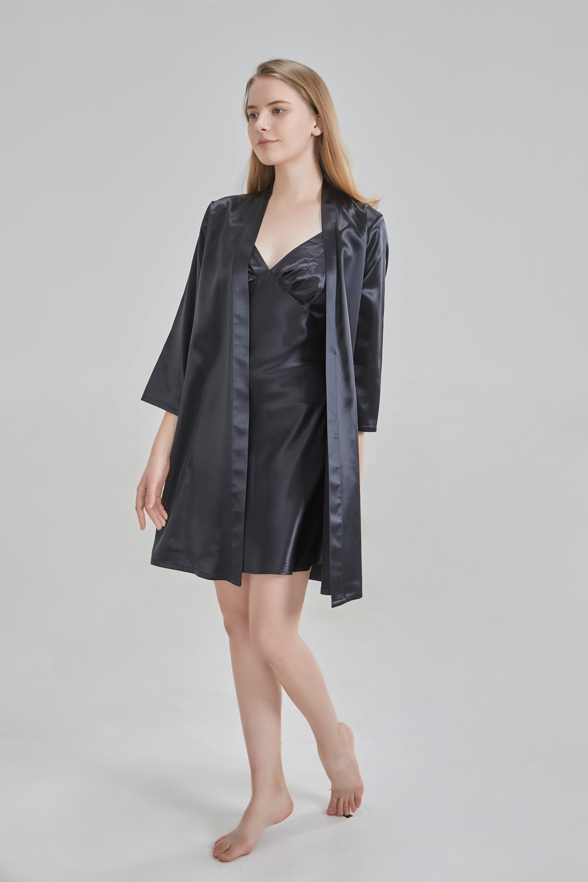 19 Momme Nachthemd-Hosenträger-Set