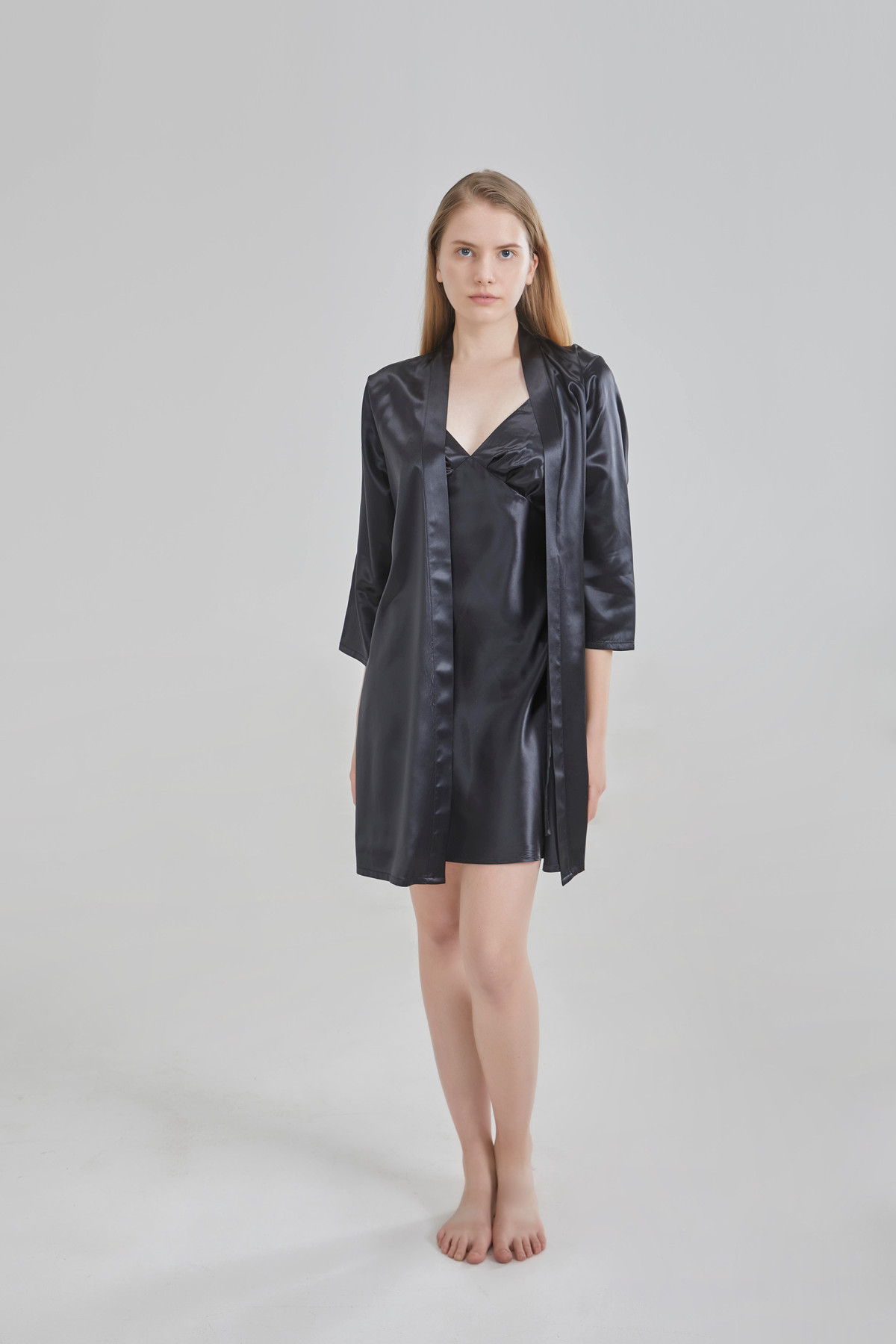 22 Momme Nachthemd-Hosenträger-Set