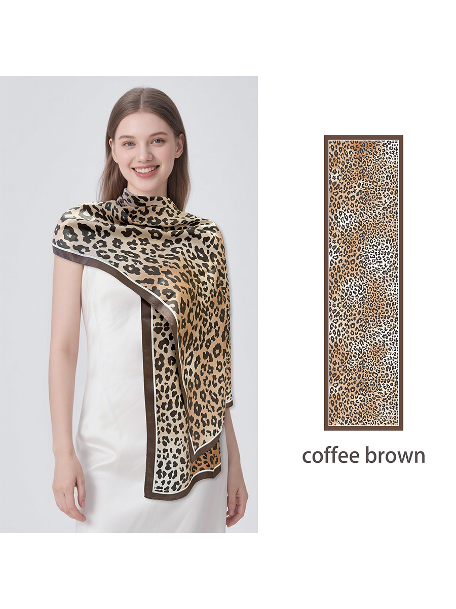 12 Momme Seidenschal – Leopardenmuster (175x45cm)