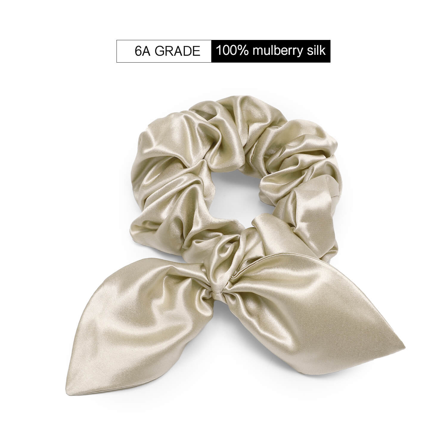 22Momme Seiden Haargummi mit Hasenohren