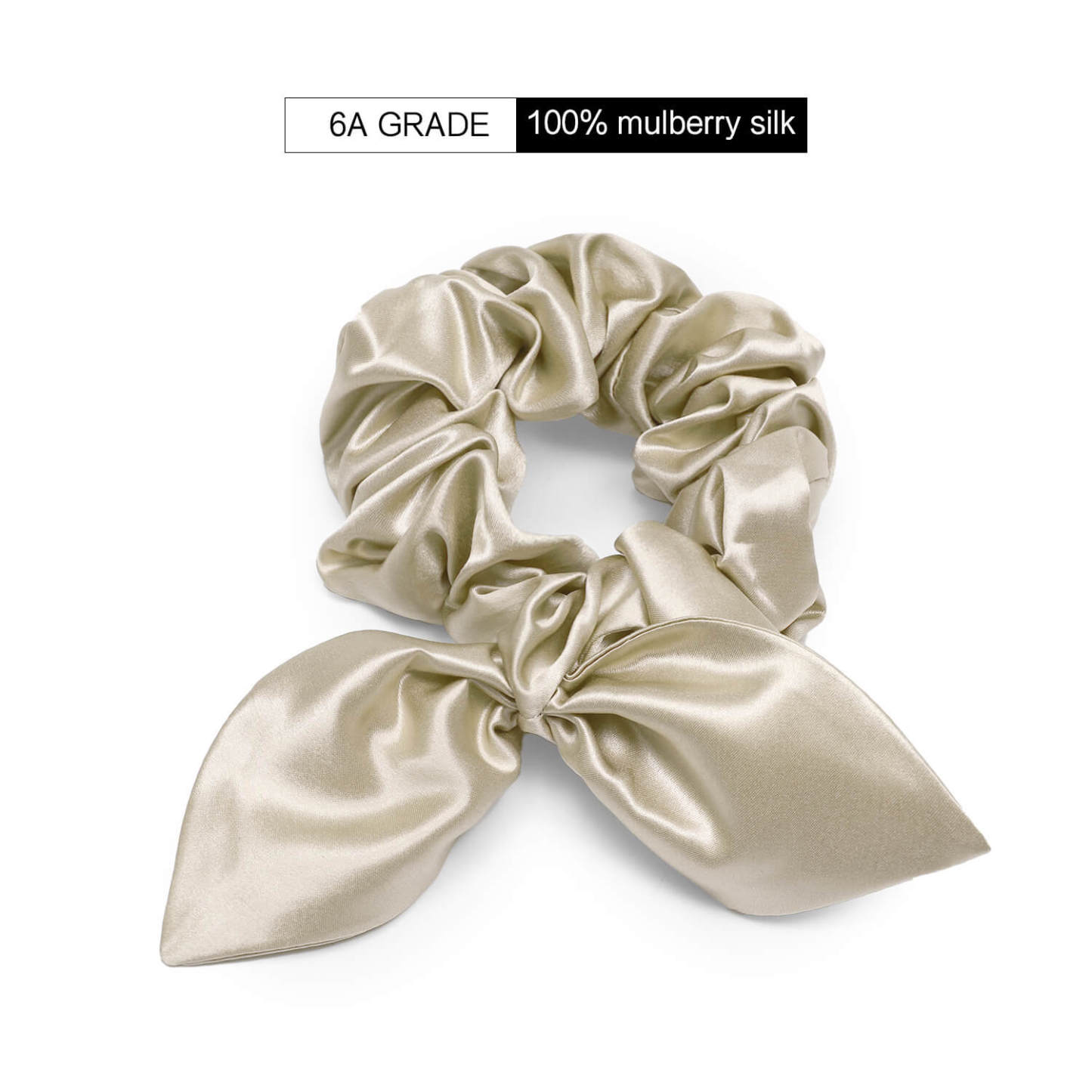 22Momme Seiden Haargummi mit Hasenohren