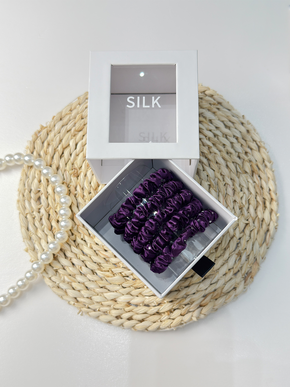 22 Momme Silk Hair Scrunchies 5-Pack (S, Solid Colors)