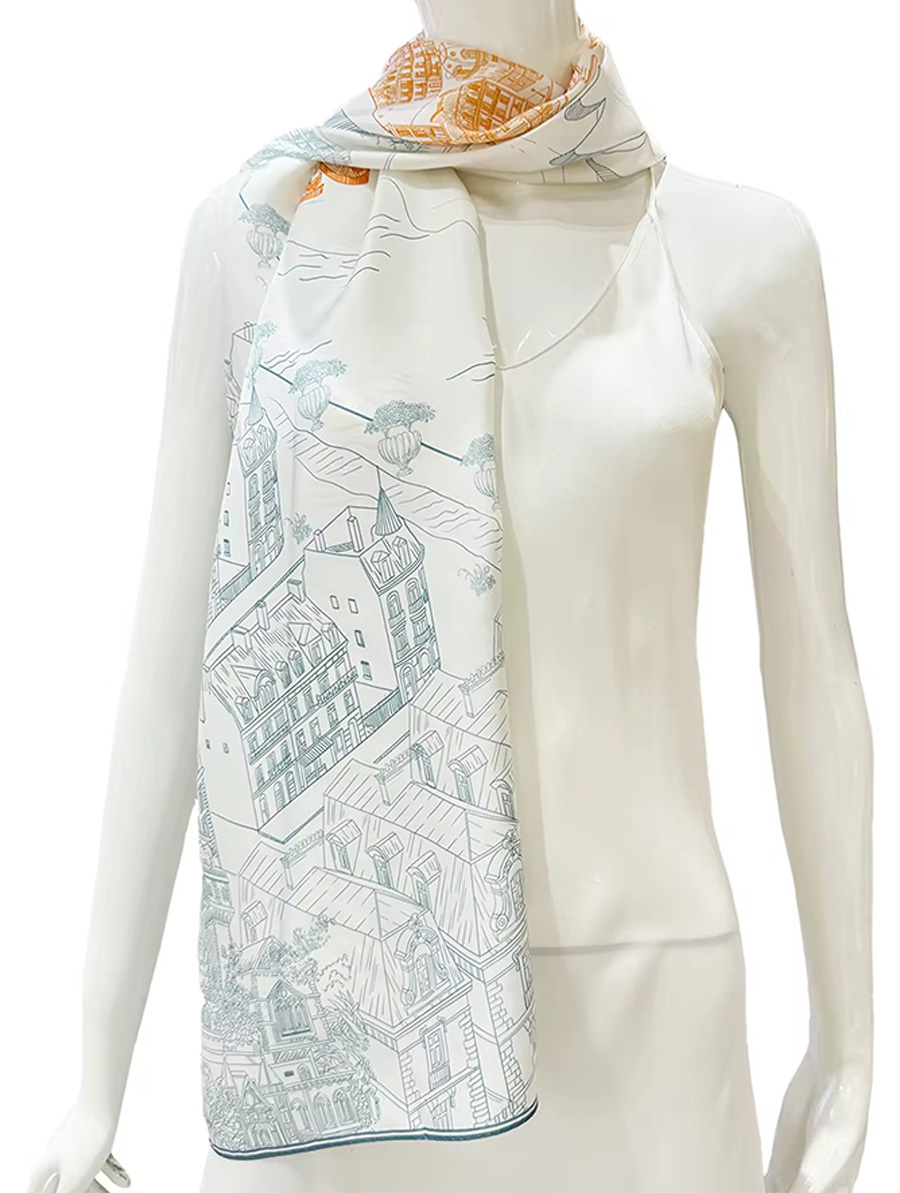 12 Momme Bedruckter Seidenschal (175x45cm)