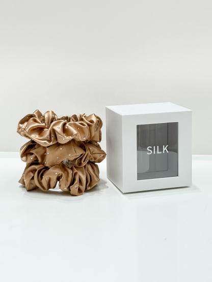 22 Momme Seiden-Haargummis, Uni, 3er-Pack