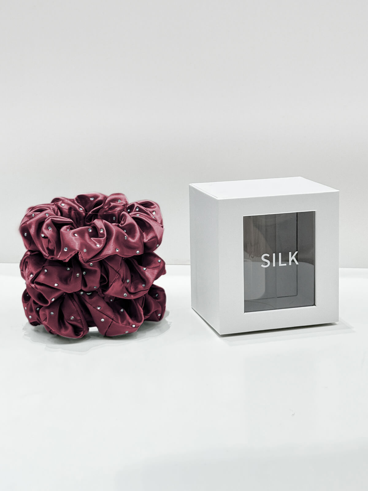 22 Momme Seiden-Haargummis, Uni, 3er-Pack