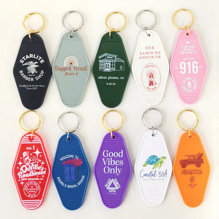 LOW MOQ Custom Plastic Keychain Hotel Key Tags