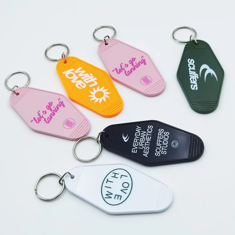 LOW MOQ Custom Plastic Keychain Hotel Key Tags