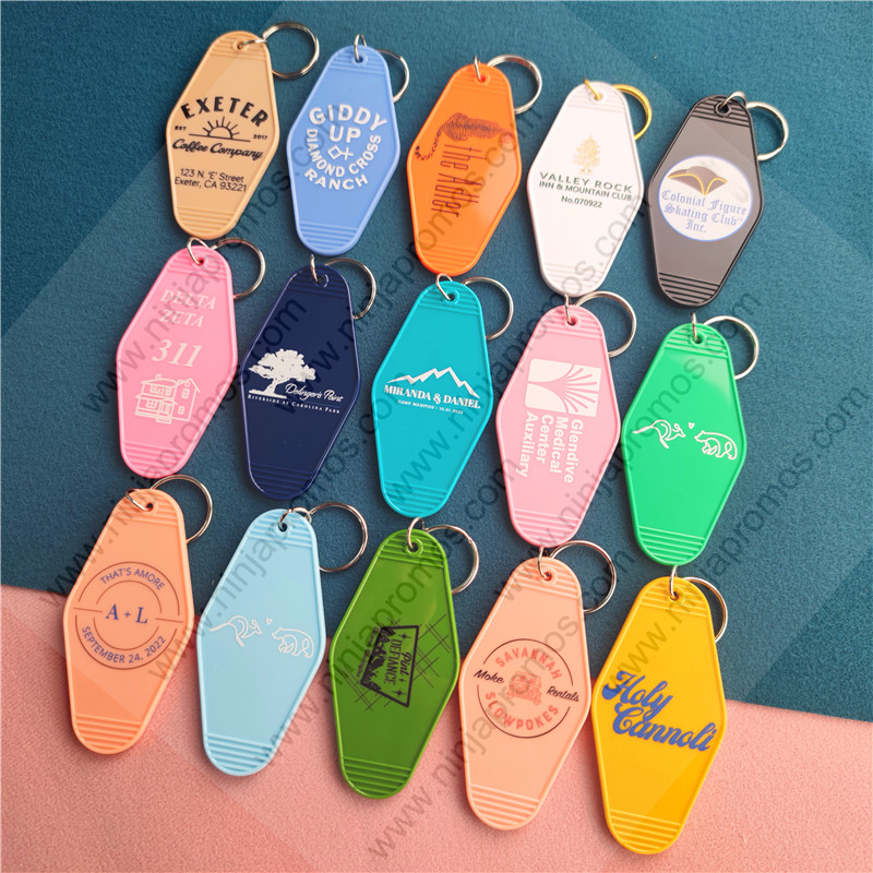 LOW MOQ Custom Plastic Keychain Hotel Key Tags
