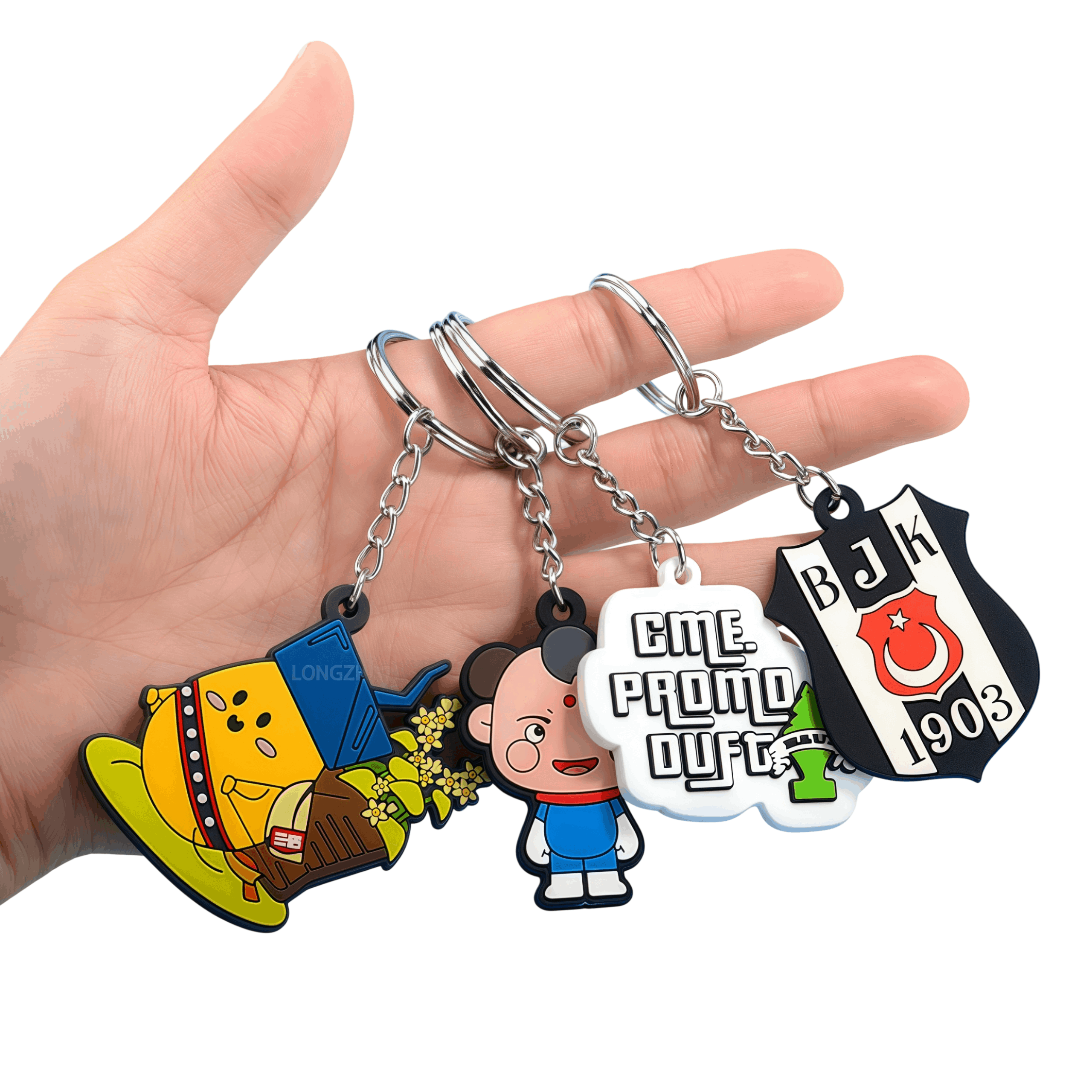 Custom 2D Silicone Keychain Rubber Keychain With Any Logo & Shape