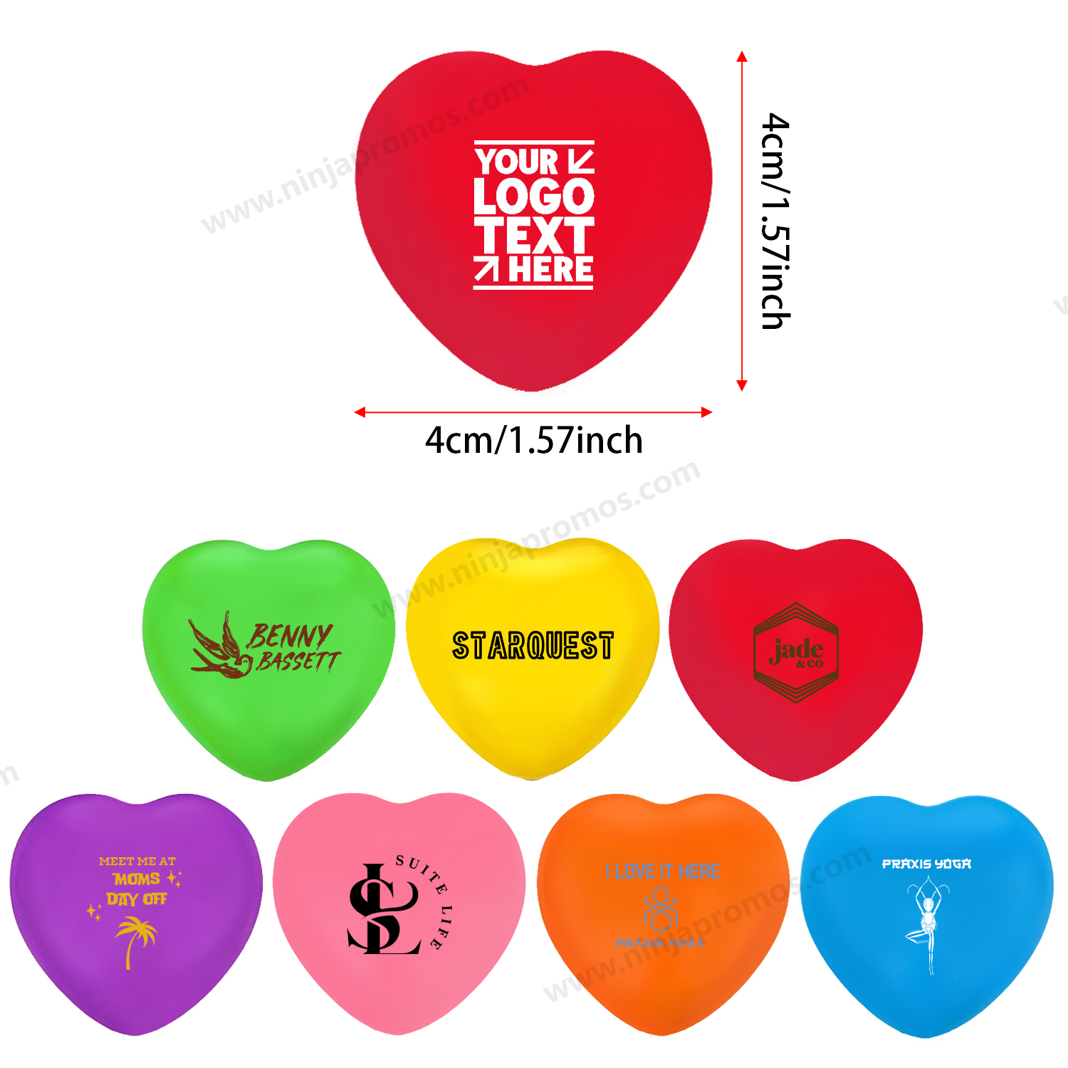 Wholesale Custom Logo PU Foam Stress Ball Heart Stress Reliever For Love