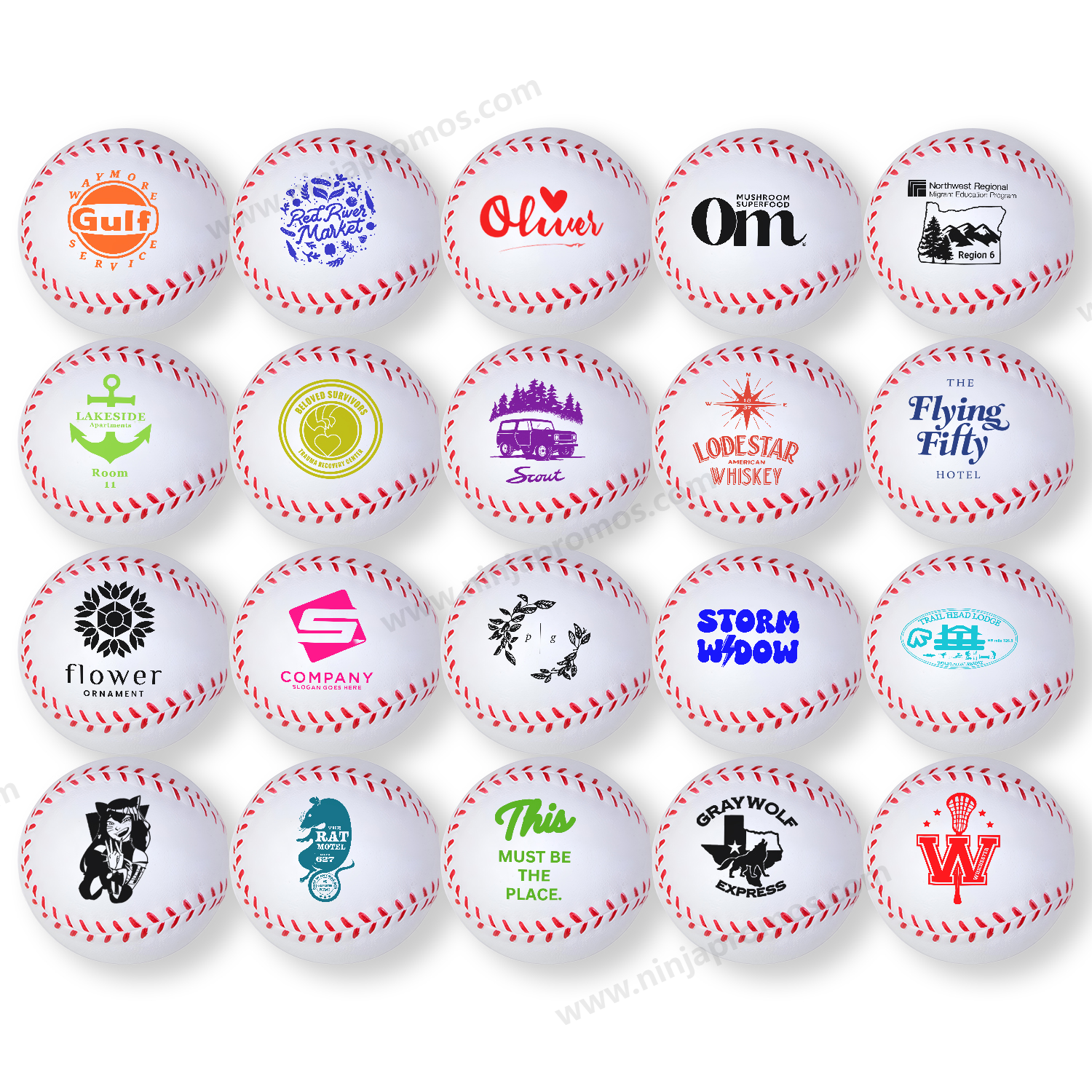 Custom Logo Baseball Stress Balls Personalized Relievers For Giveaways