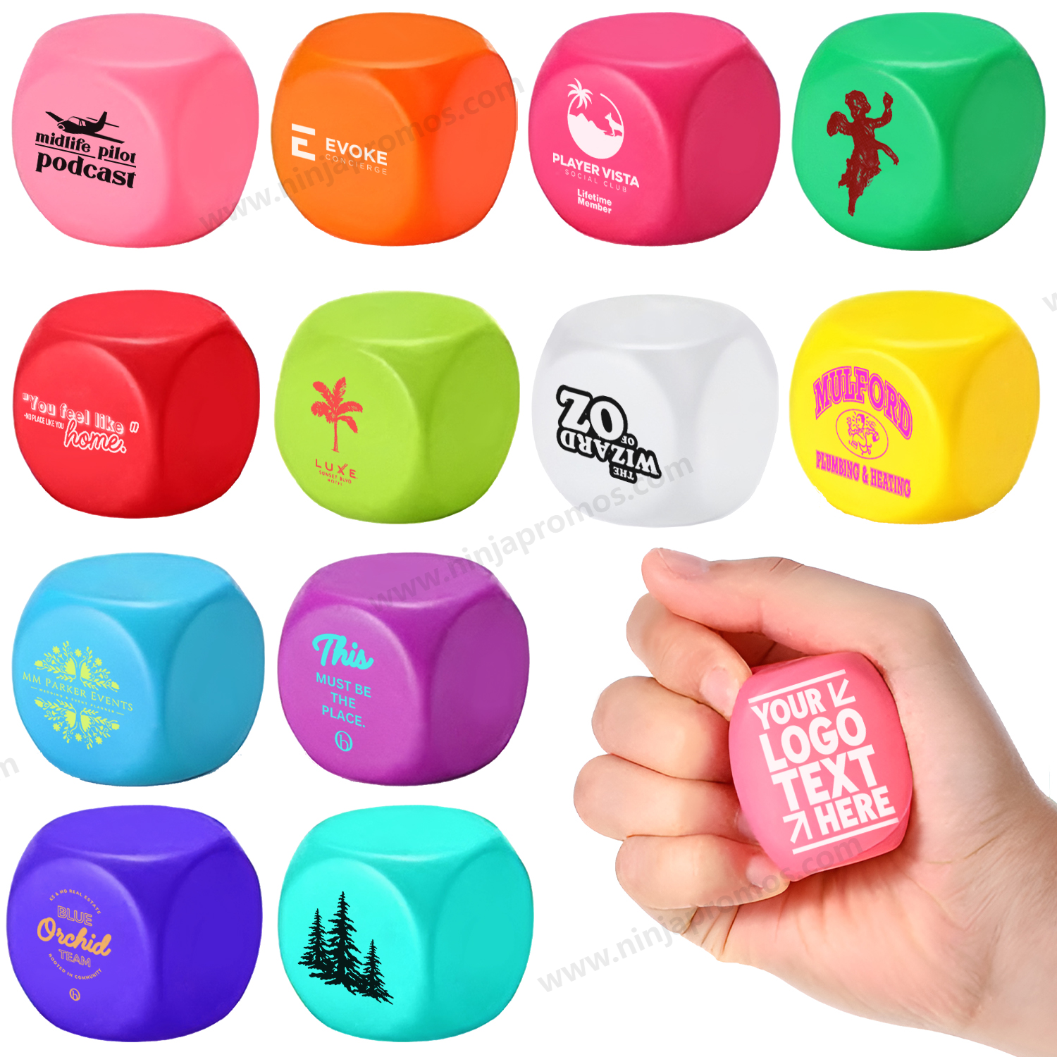 Personalized Printed Cube Shaped Stress Ball Stress Toy Reliever