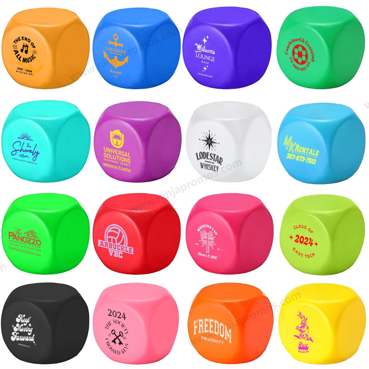 Personalized Printed Cube Shaped Stress Ball Stress Toy Reliever