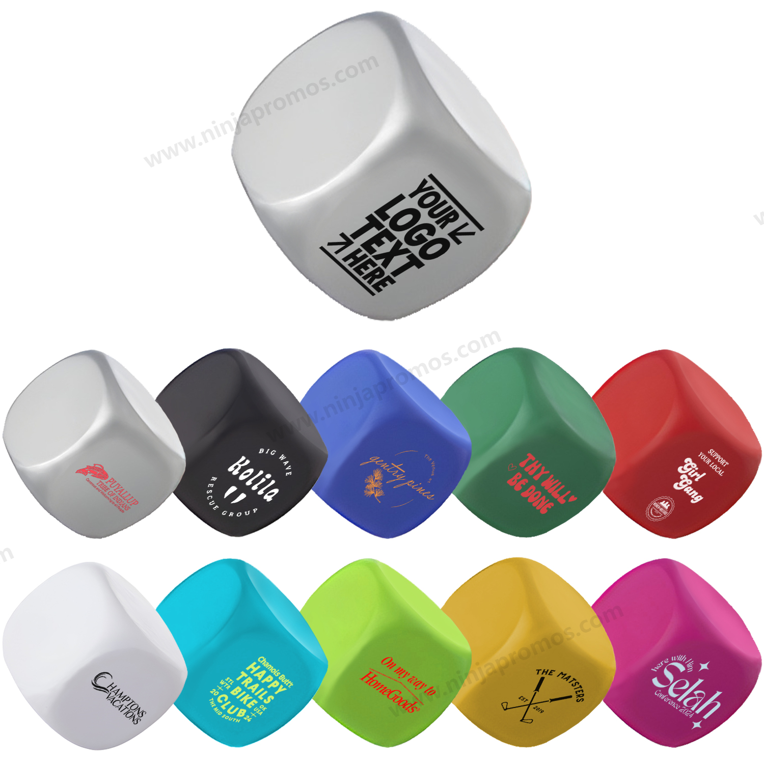 Personalized Printed Cube Shaped Stress Ball Stress Toy Reliever
