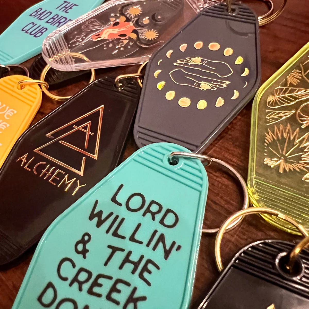 Custom Gold Foil Vintage Hotel/Motel Key Tag 