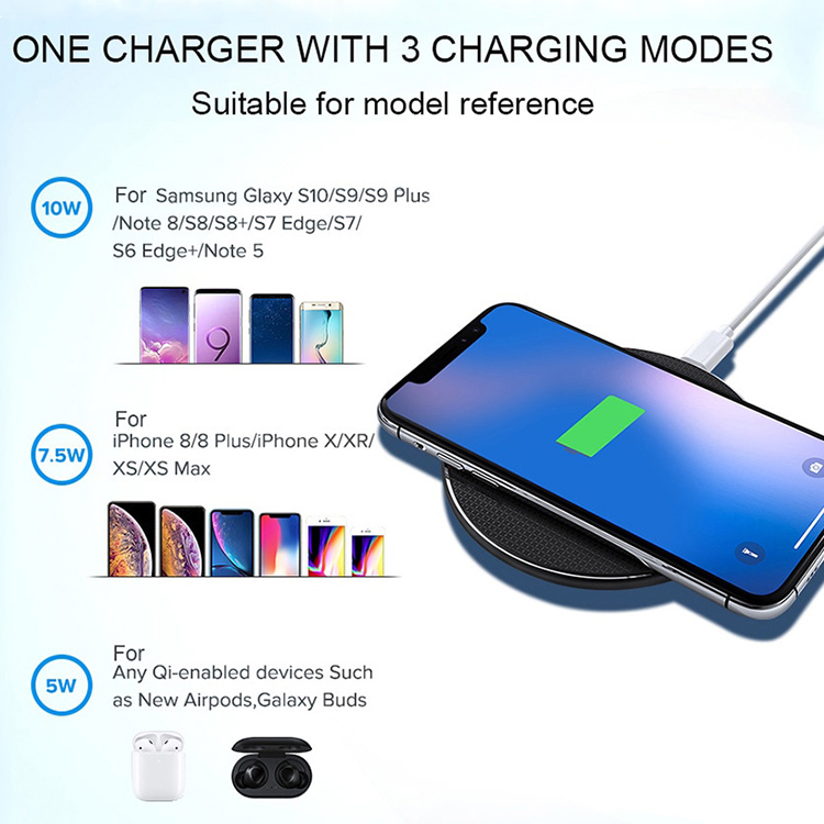 Custom Qi Wireless Charger Wireless Charging Pad Metal Wireless Charger Device