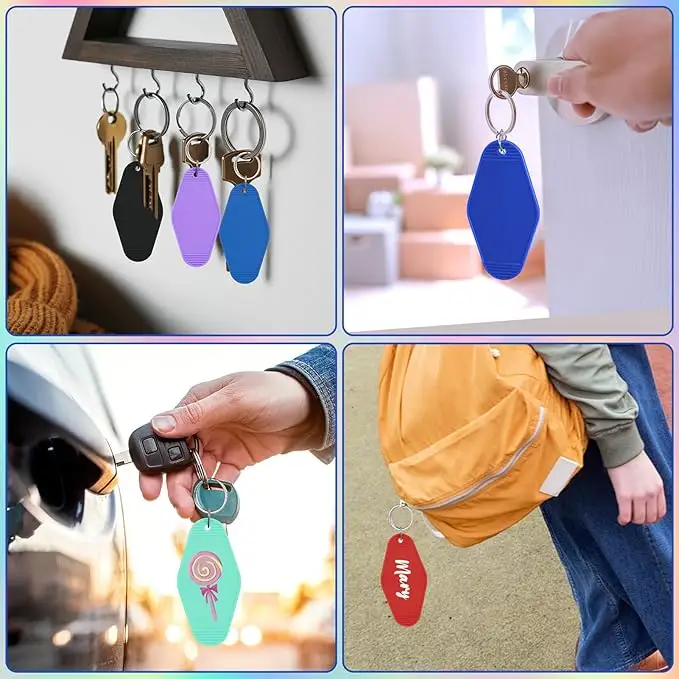 LOW MOQ Custom Plastic Keychain Hotel Key Tags