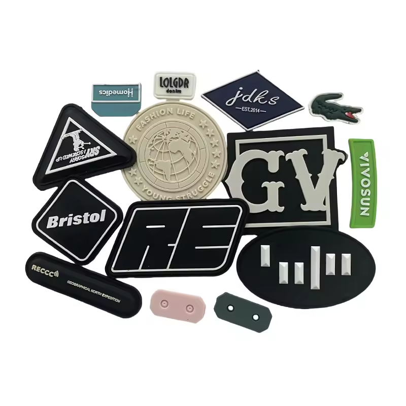 Eco-friendly Custom Silicone Logo 3D Soft PVC Patch Clothes Garment Embossed Rubber Patches