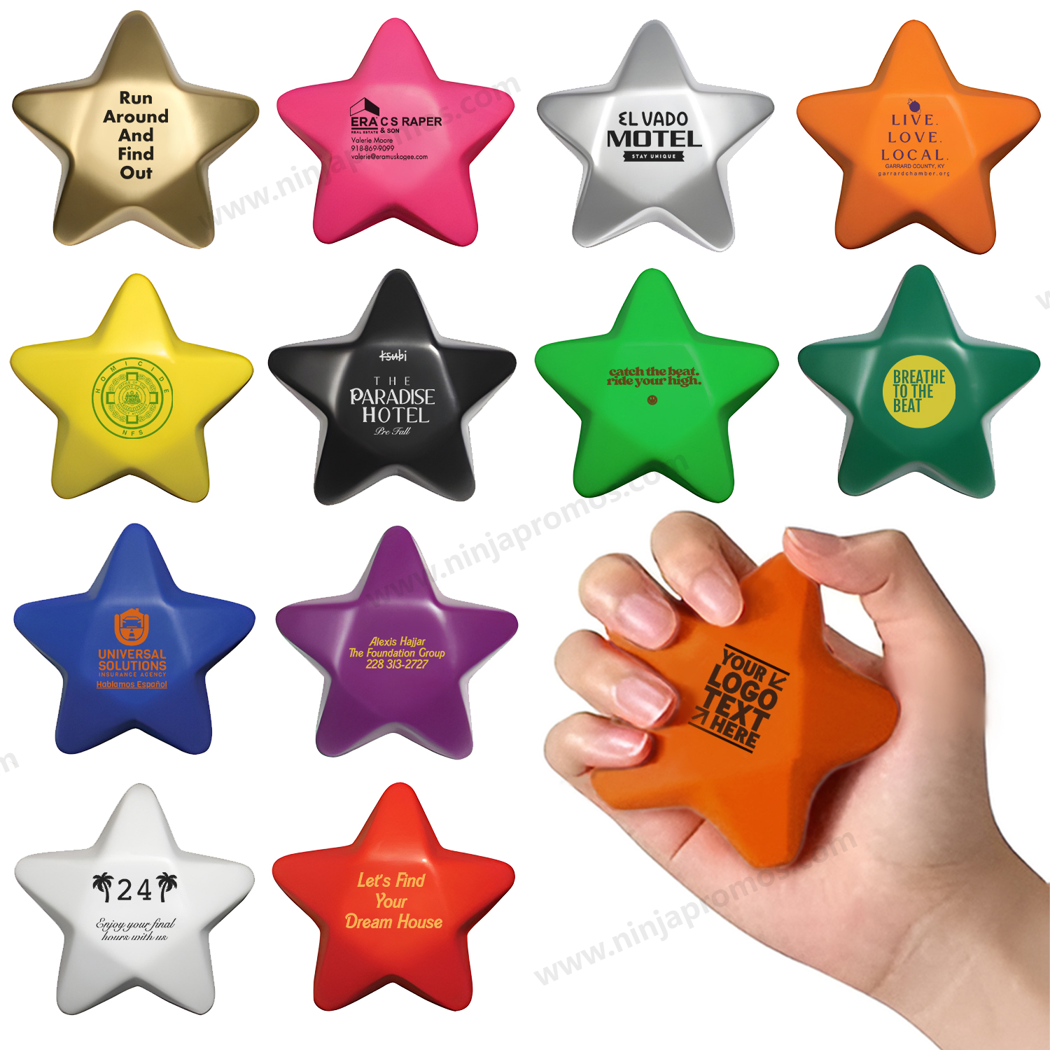 Wholesale Custom Star Shape PU Foam Stress Ball with Logo Stress Reliever