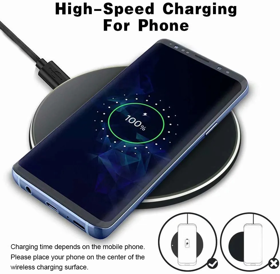 Custom Wireless Charger Logo Printed Wireless Qi Charging Pad