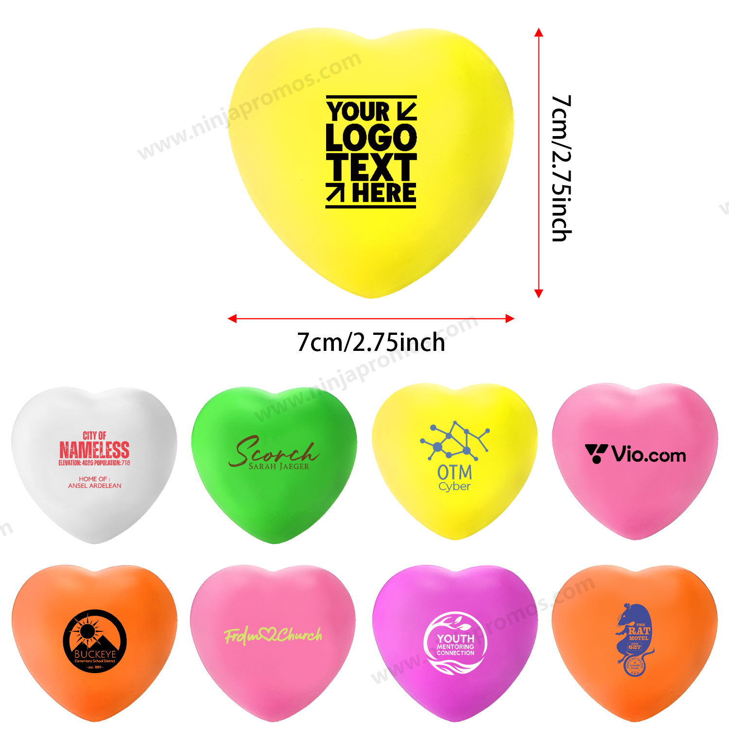 Wholesale Custom Logo PU Foam Stress Ball Heart Stress Reliever For Love