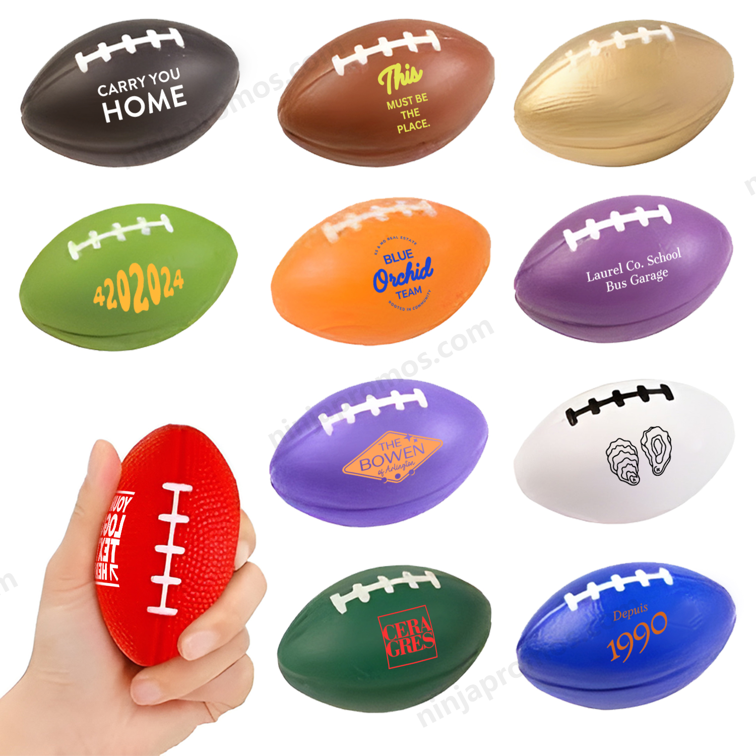 Custom Logo Sports Stress Balls Promotional Football Stress Reliever