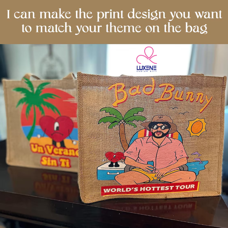 Personalized Burlap Tote Bags with Custom Logo – Eco-Friendly Jute Bags for Gifts