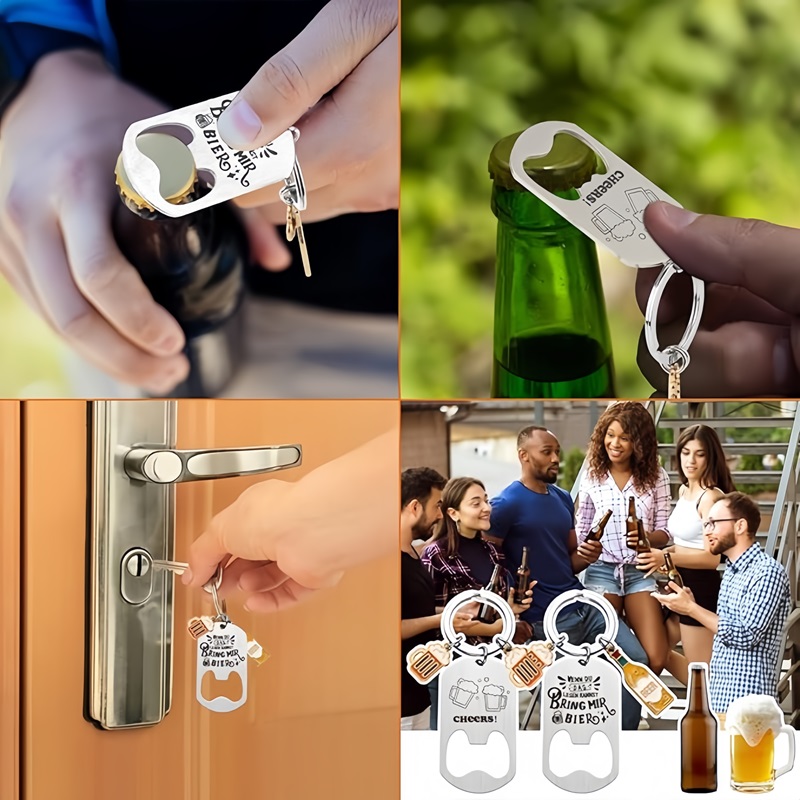 LOW MOQ Personalized Beer Bottle Opener Keychain Unique Keychain Gifts