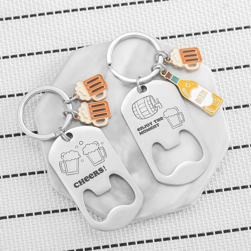 LOW MOQ Personalized Beer Bottle Opener Keychain Unique Keychain Gifts