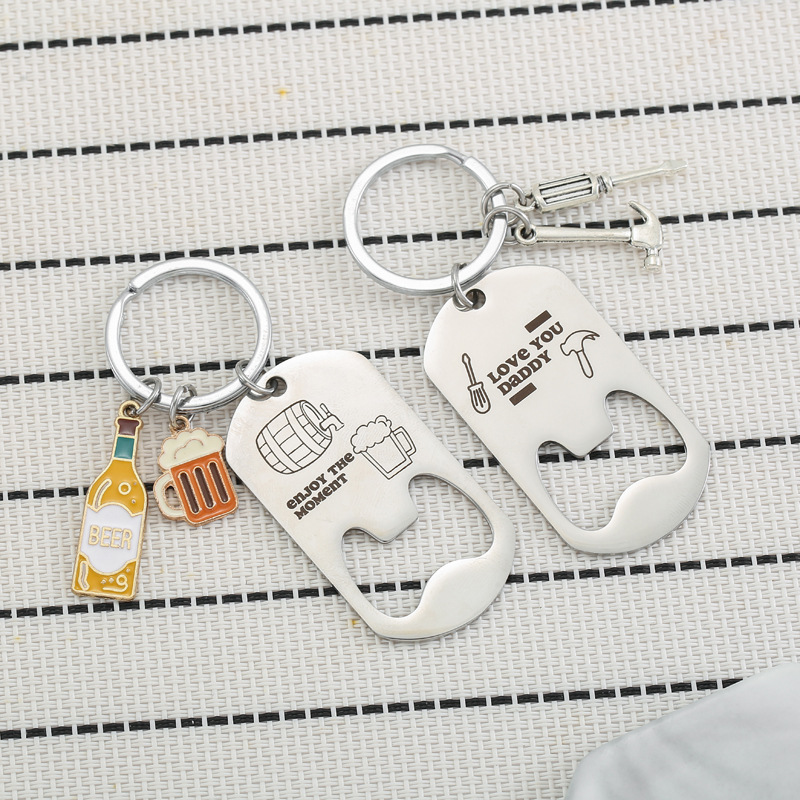 LOW MOQ Personalized Beer Bottle Opener Keychain Unique Keychain Gifts