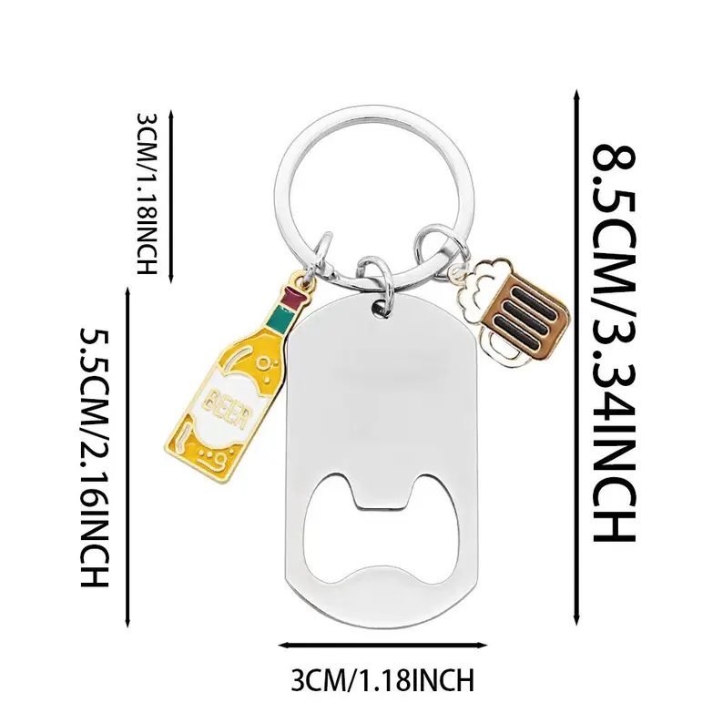 LOW MOQ Personalized Beer Bottle Opener Keychain Unique Keychain Gifts