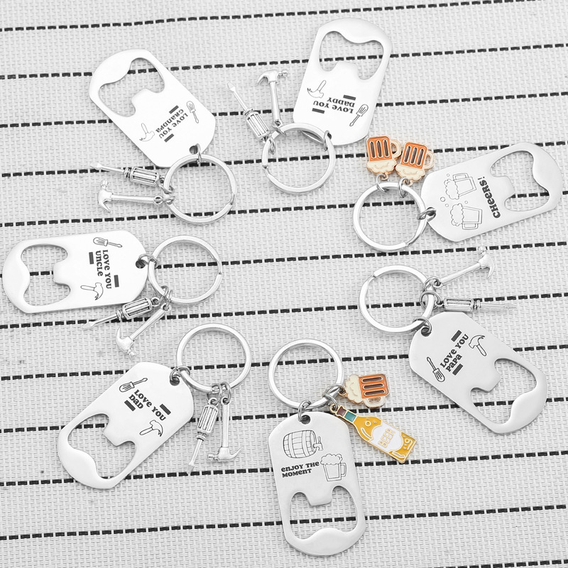 LOW MOQ Personalized Beer Bottle Opener Keychain Unique Keychain Gifts