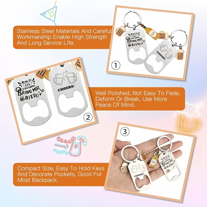 LOW MOQ Personalized Beer Bottle Opener Keychain Unique Keychain Gifts