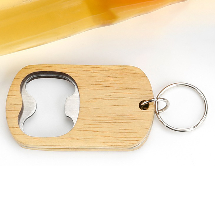 Custom Logo Wooden Bottle Opener Keychains