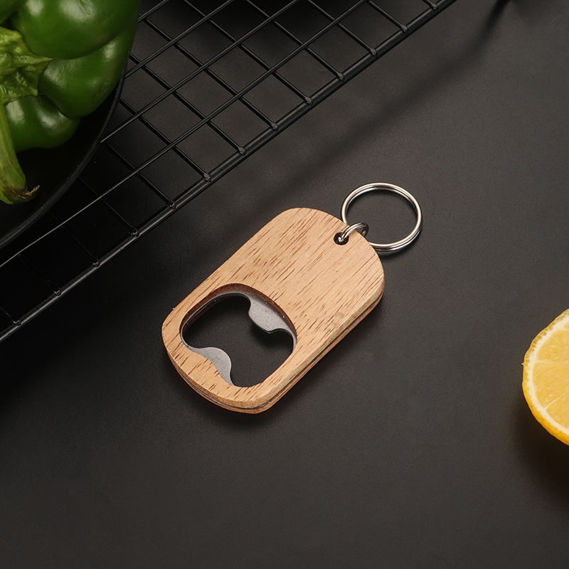 Custom Logo Wooden Bottle Opener Keychains