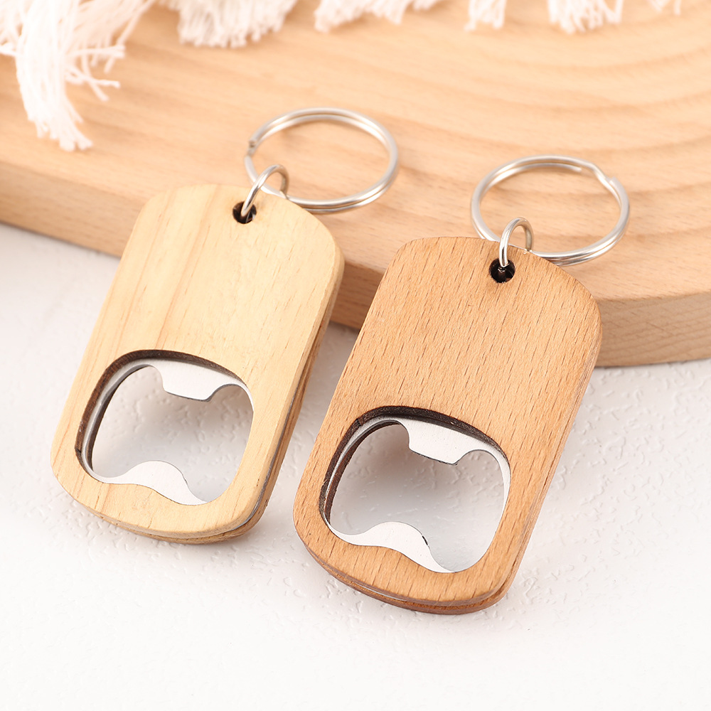 Custom Logo Wooden Bottle Opener Keychains
